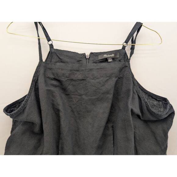 NWOT Madewell Tie-Waist Romper in True Black size 4 - Picture 8 of 9